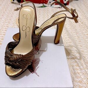 5Jessica Simpson Women's Immie Platform Sandal Heeled, Bronze, 6.5M